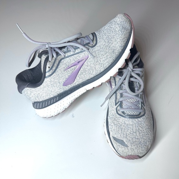 Brooks Shoes - Brooks Women’s Adrenaline GTS 20 Gray Purple Athletic Running Sneakers Size-8.5